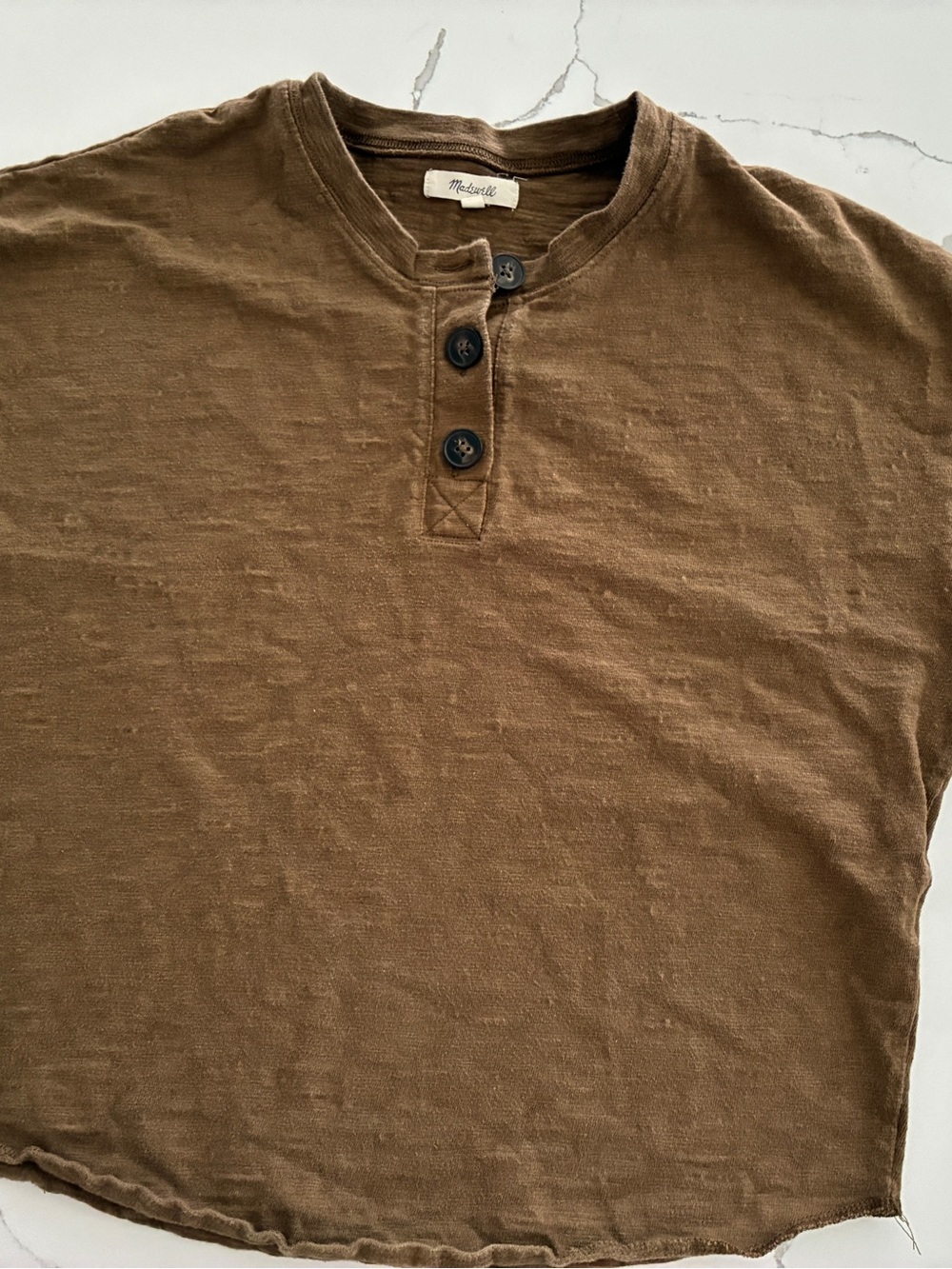 Madewell Raw Edge Henley Shirt, S